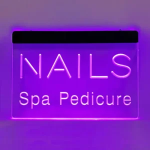 mass production customizable rectangular purple lighting spa neon signboard